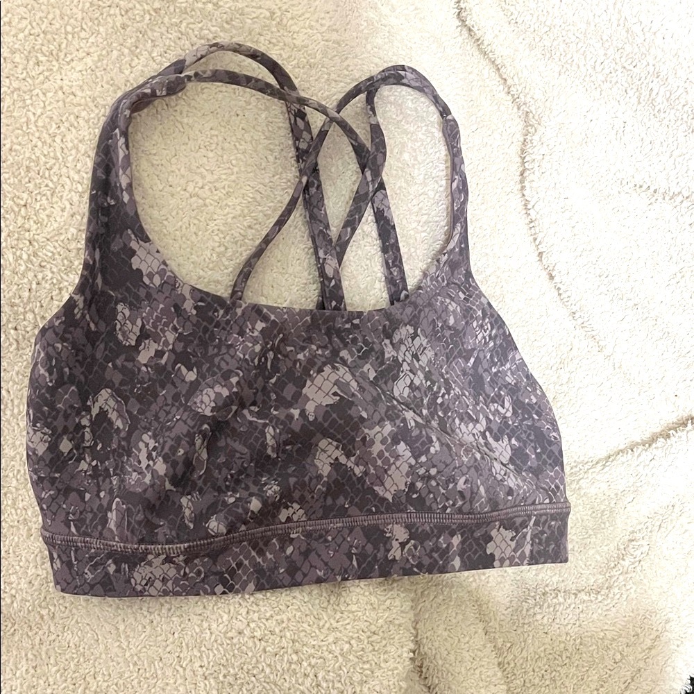 Lululemon Energy Bra - 4 - Gray Snake Print - Picture 2 of 7